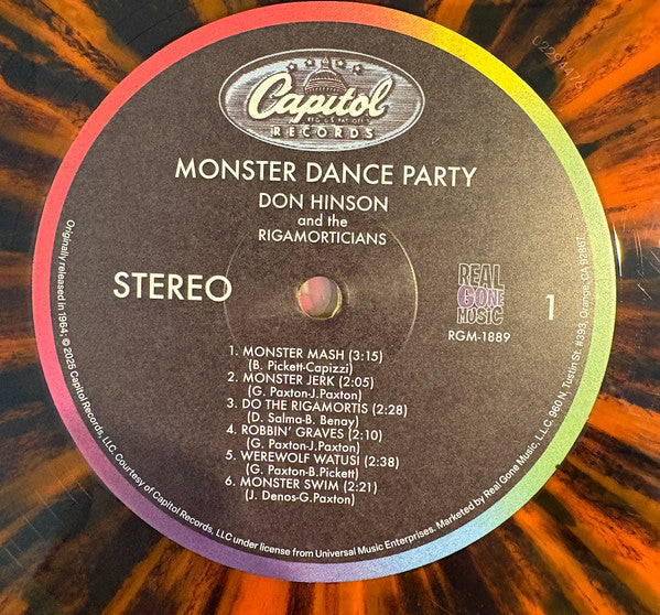 Don Hinson And The Rigamorticians : Monster Dance Party (LP, Album, Ltd, RE, Ora)