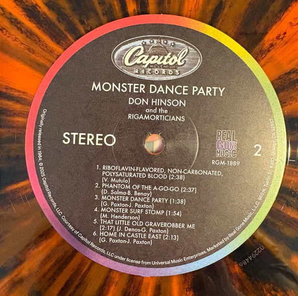 Don Hinson And The Rigamorticians : Monster Dance Party (LP, Album, Ltd, RE, Ora)