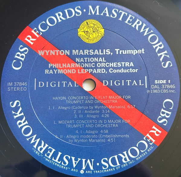 Wynton Marsalis, Haydn* / Hummel* / L. Mozart*, Raymond Leppard, National Philharmonic Orchestra : Trumpet Concertos (LP, Album, Car)
