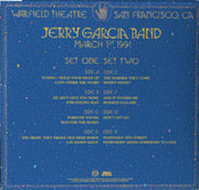 The Jerry Garcia Band : Live At The Warfield, March 1st, 1991 (4xLP)