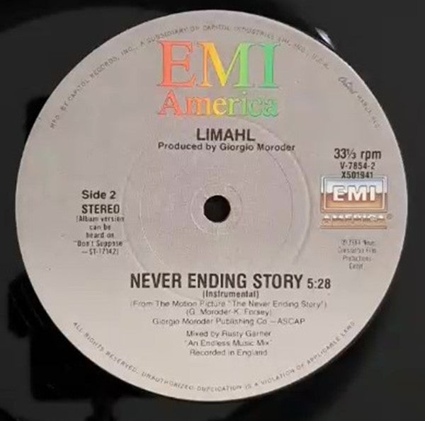 Limahl : Never Ending Story (12", Single, Jac)