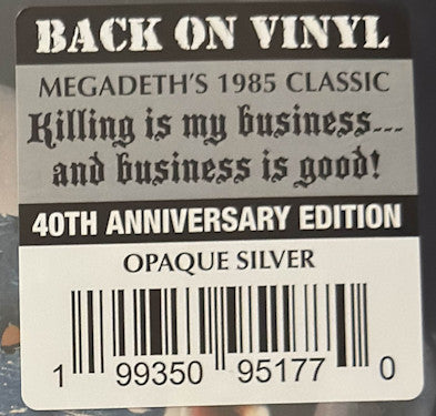 Megadeth : Killing Is My Business... And Business Is Good! (LP, Album, RE, RM, Sil)