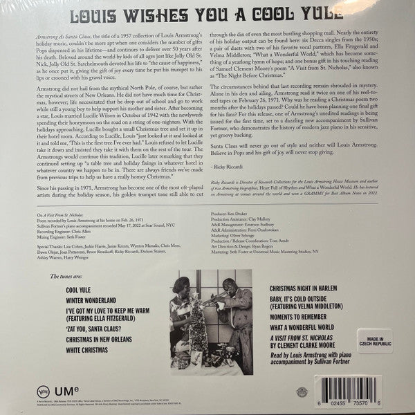 Louis Armstrong : Louis Wishes You A Cool Yule (LP, Comp, Ltd, Gre)
