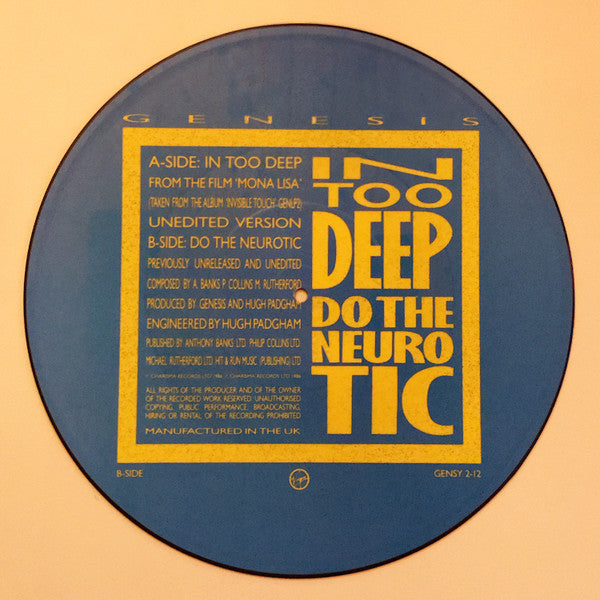 Genesis : In Too Deep / Do The Neurotic (12", Single, Ltd, Pic)
