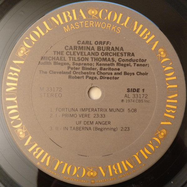 Carl Orff - Michael Tilson Thomas Conducts The Cleveland Orchestra : Carmina Burana (LP, Album, San)