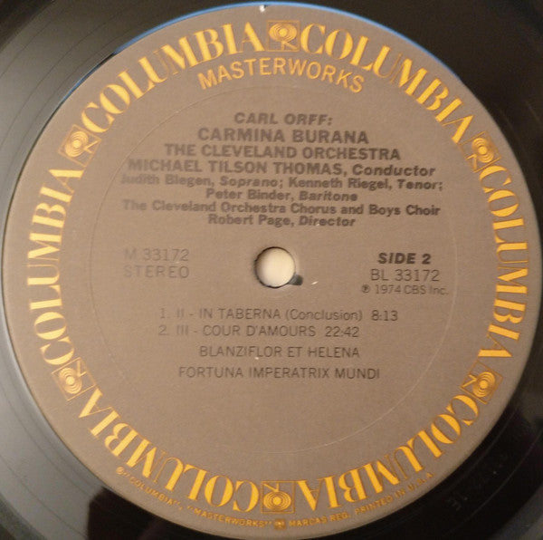 Carl Orff - Michael Tilson Thomas Conducts The Cleveland Orchestra : Carmina Burana (LP, Album, San)