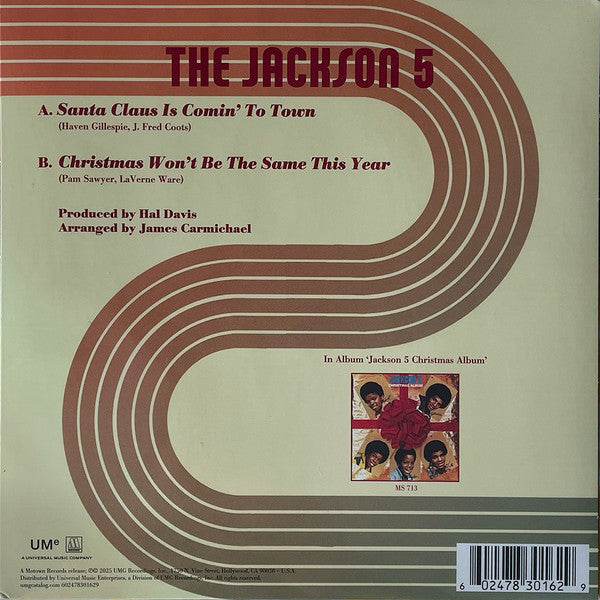 The Jackson 5 : Santa Claus Is Comin' To Town (7", Single, RE, App)