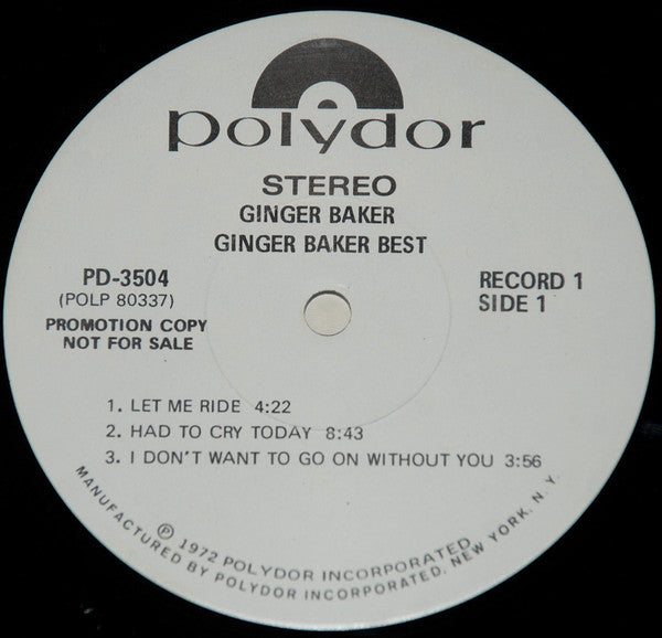 Ginger Baker : At His Best (2xLP, Comp, Promo, Top)