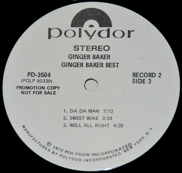 Ginger Baker : At His Best (2xLP, Comp, Promo, Top)