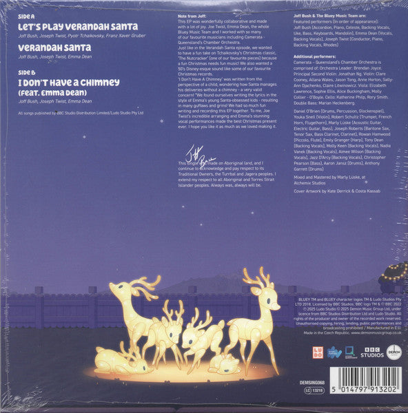 Joff Bush & The Bluey Music Team : Verandah Santa (7", EP, Whi)