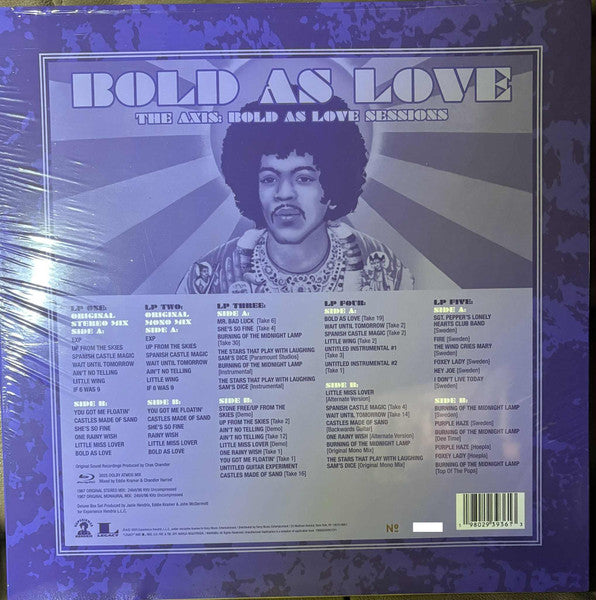 The Jimi Hendrix Experience : Bold As Love (The Axis: Bold As Love Sessions) (LP, Album, RE, RM + LP, Album, Mono, RE, RM + 3xLP)