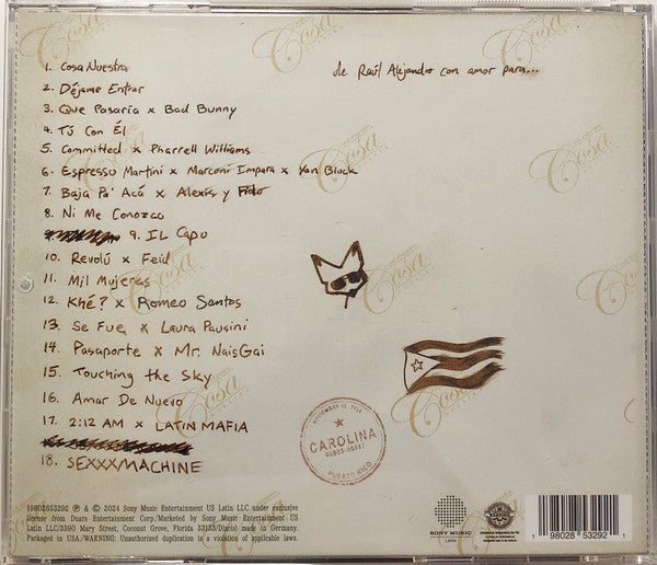 Rauw Alejandro : Cosa Nuestra (CD, Album)