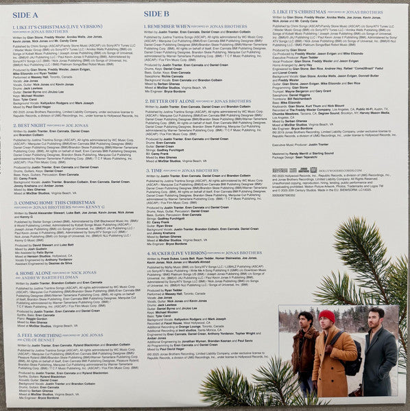 Jonas Brothers : A Very Jonas Christmas Movie Original Soundtrack (LP, Album, Gre)