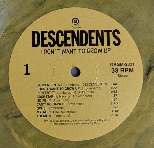 Descendents : I Don't Want To Grow Up (LP, Album, RE, Yel)