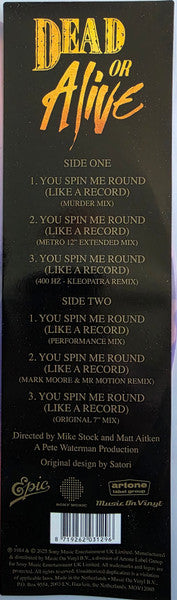 Dead Or Alive : You Spin Me Round (Like A Record) (12", Ltd, Pur)