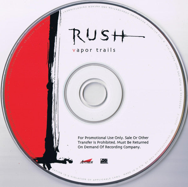 Rush : Vapor Trails (CD, Album, Promo)