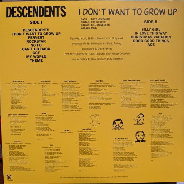 Descendents : I Don't Want To Grow Up (LP, Album, RE)