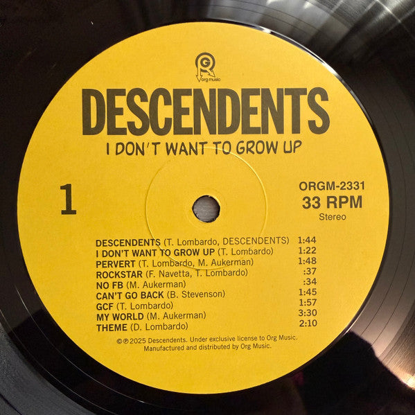 Descendents : I Don't Want To Grow Up (LP, Album, RE)