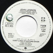 John Lennon, Yoko Ono : (Just Like) Starting Over (7", Single)