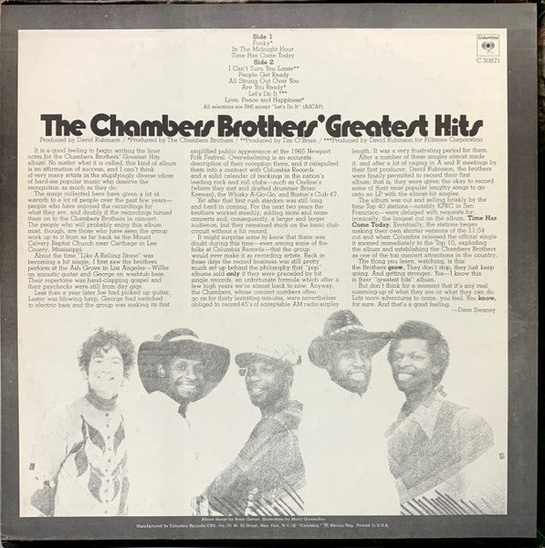 The Chambers Brothers : The Chambers Brothers' Greatest Hits (LP, Comp, Pit)