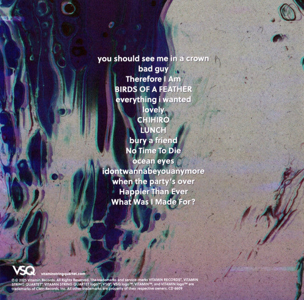 The Vitamin String Quartet : VSQ Performs Billie Eilish (CD, Album)