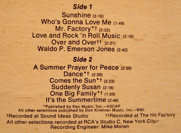 The Archies : Sunshine (LP, Album)