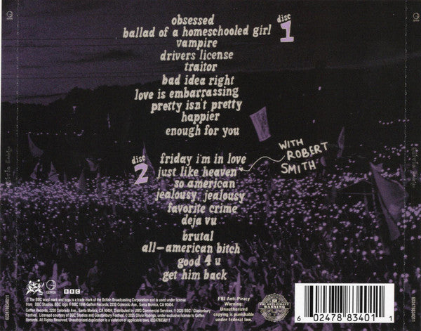 Olivia Rodrigo : Live From Glastonbury (A BBC Recording) (2xCD, Album)