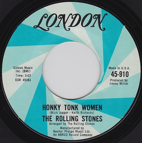 The Rolling Stones : Honky Tonk Women / You Can't Always Get What You Want (7", Single, Styrene, Mon)