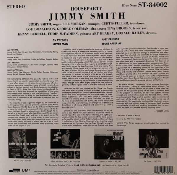 Jimmy Smith : House Party (LP, Album, RE)