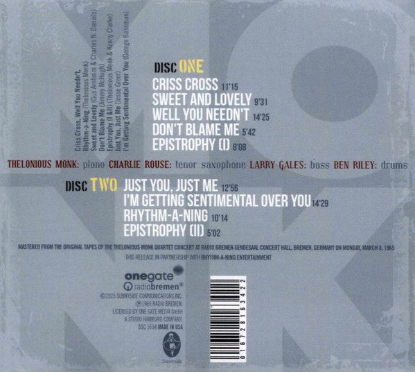 Thelonious Monk : Bremen 1965 (2xCD, Album)