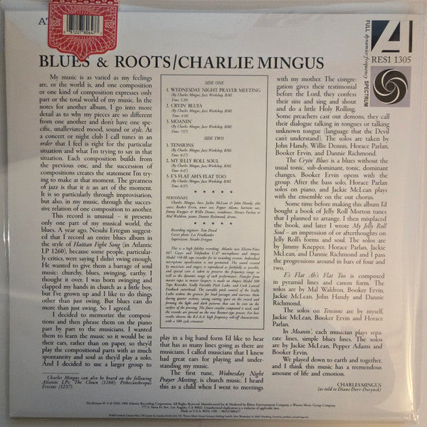 Charlie Mingus* : Blues & Roots (LP, Album, Mono, RE)