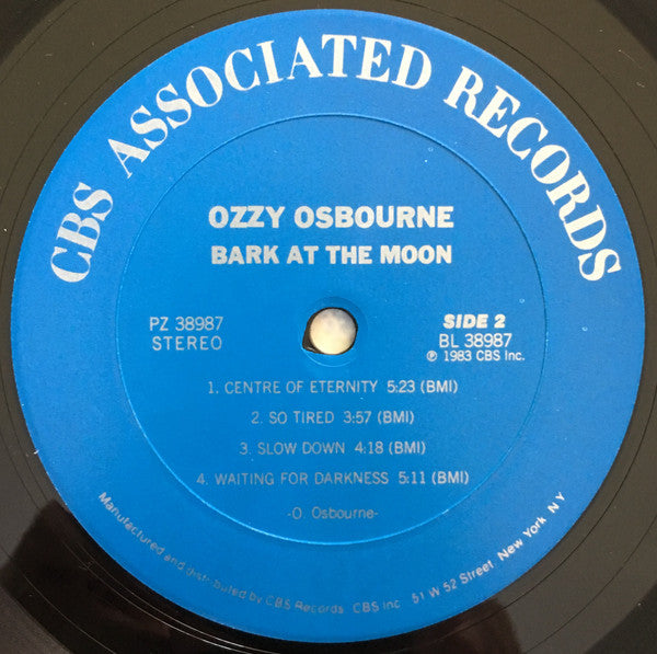 Ozzy Osbourne : Bark At The Moon (LP, Album, Car)