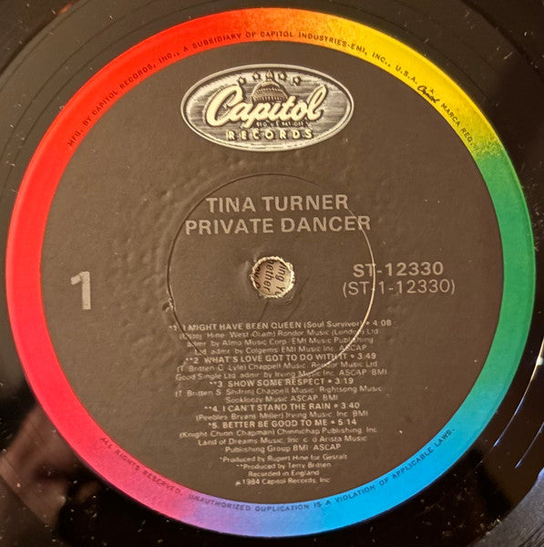 Tina Turner : Private Dancer (LP, Album, Jac)