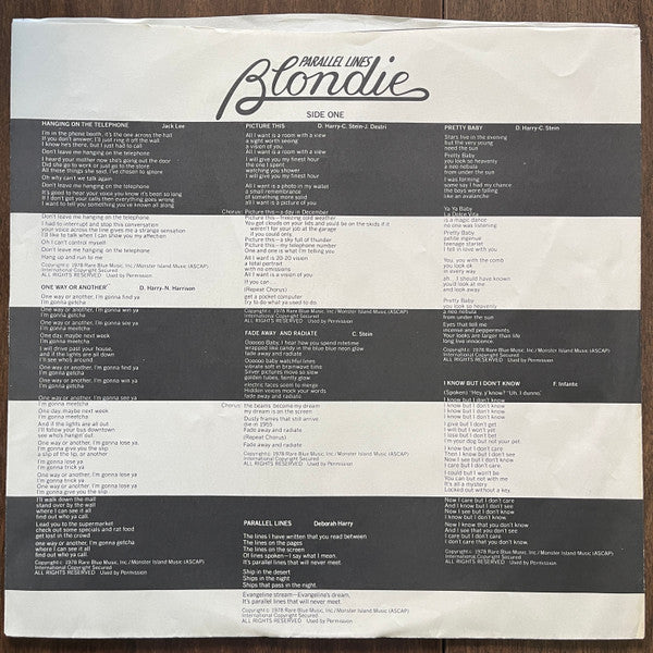 Blondie : Parallel Lines (LP, Album, San)