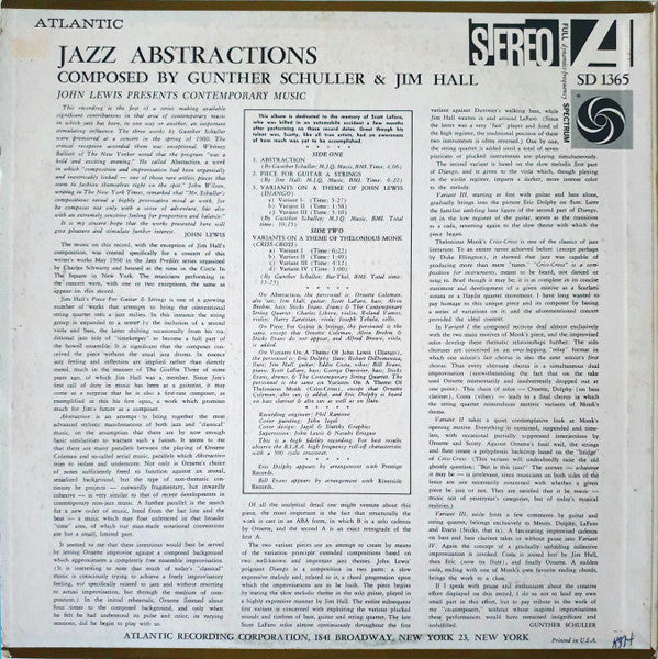 John Lewis (2) : Jazz Abstractions (LP, Album)
