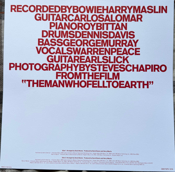 David Bowie : Station To Station (LP, Album, Pic, RE, 50t)