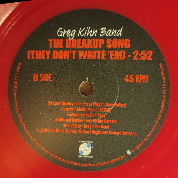 Greg Kihn Band : Jeopardy / The Breakup Song (They Don't Write 'Em) (7", Shape, Single, Ltd, Bro)