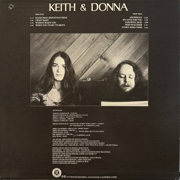 Keith Godchaux & Donna Godchaux : Keith & Donna (LP, Album, San)