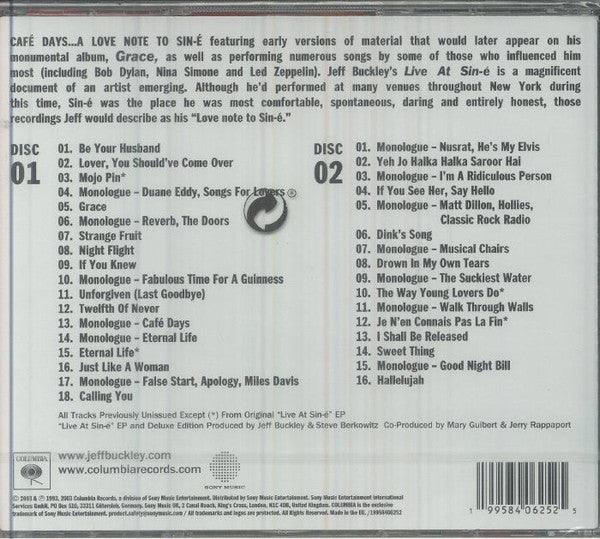Jeff Buckley : Live At Sin-é (2xCD, Album, RE)