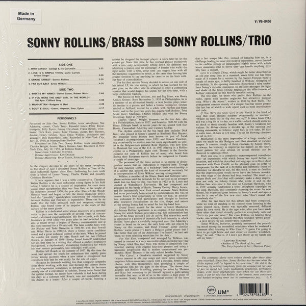 Sonny Rollins : Brass / Trio (LP, Album, RE, 180)