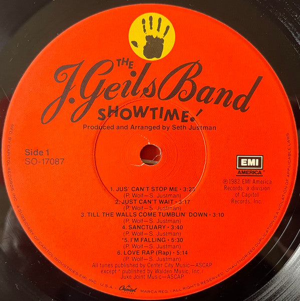 The J. Geils Band : Showtime! (LP, Album, Jac)