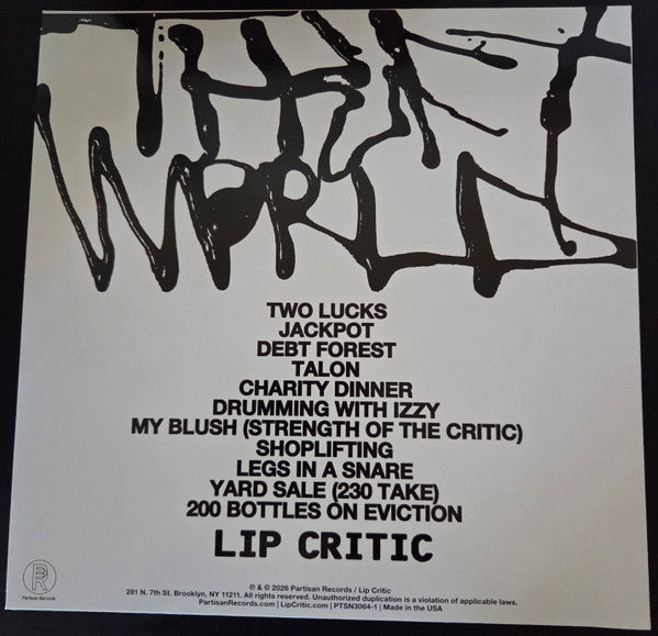 Lip Critic : Theft World (LP, Album, Met)