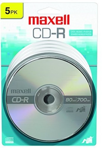 Maxell 648220 CD-R 700 5PK CD Recordable Disc 48X 700MB 80 Minute 5 Pack Carded