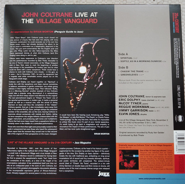 John Coltrane : "Live" At The Village Vanguard (LP, Album, RE, RM, 180)