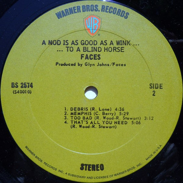 Faces (3) : A Nod Is As Good As A Wink...To A Blind Horse (LP, Album, Ter)