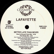Lafayette : Better Late Than Never (2x12", Promo)