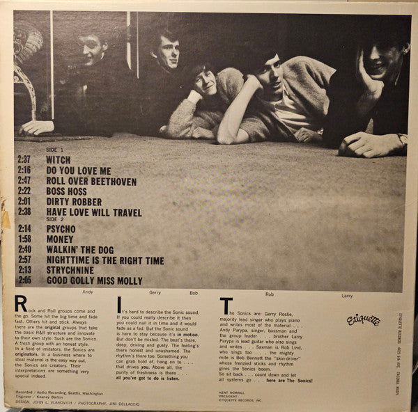The Sonics : !!!Here Are The Sonics!!! (LP, Album, Mono)