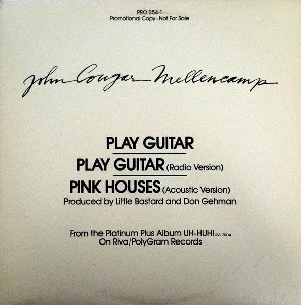 John Cougar Mellencamp : Play Guitar (12", Single, Promo, PRC)
