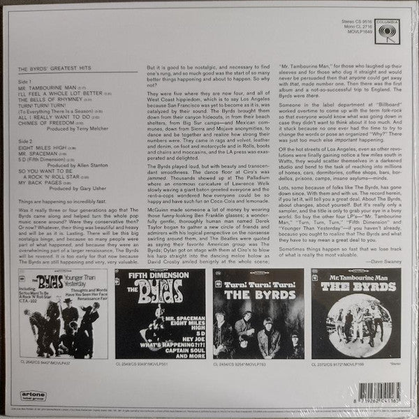 The Byrds : The Byrds' Greatest Hits (LP, Comp, RE, 180)