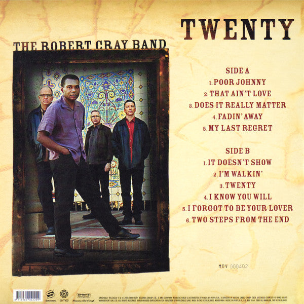 The Robert Cray Band : Twenty (LP, Album, Ltd, Num, RE, Tra)
